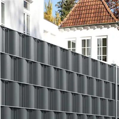 Ulimex Deluxe Sichtschutzstreifen 10 Stück – Anthrazit RAL 7016 | 1,1 mm stark | 2530 x 191 mm | Wind- & Sichtschutz für Doppelstabmattenzäune