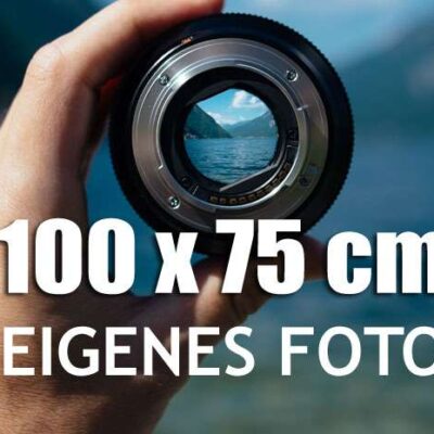 Zaunposter selbst gestalten (100 × 75 cm) | Individuelles Gartenposter zum Bedrucken | UV-beständig, wetterfest & PVC-frei | Hochwertiger Digitaldruck auf Polyester