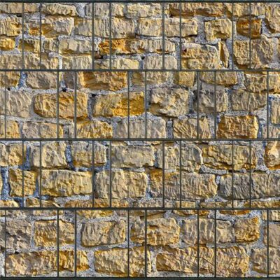 Münsterland – Bedruckter Sichtschutzstreifen für Doppelstabmattenzaun | Beidseitig bedruckte PES-Sichtschutzrolle | 26 m × 19 cm | Wetterfest, UV-stabil & blickdicht