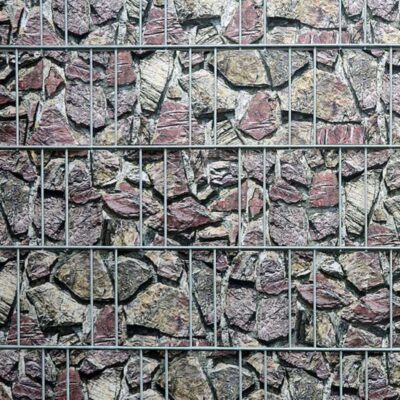 Naturstein – Bedruckter Sichtschutz für Doppelstabmattenzaun | 26 m Rolle × 19 cm | UV-beständig, wetterfest & blickdicht | Beidseitig bedrucktes PES-Textilgewebe in Steinoptik