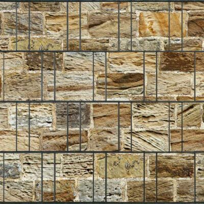 Roma – Bedruckter Sichtschutzstreifen für Doppelstabmattenzaun | 26 m Rolle | Beidseitig bedruckt, UV-beständig & wetterfest | Hochwertiges PES-Textilgewebe