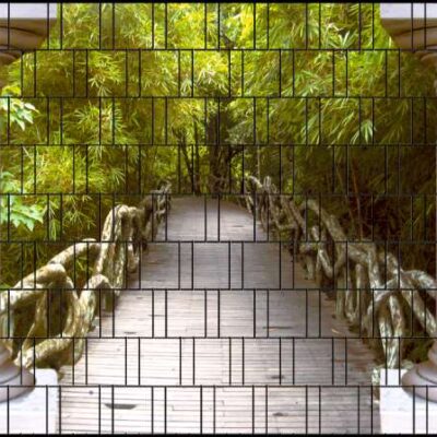 Thailand – Bedruckter Sichtschutz für Doppelstabmattenzaun | 2,50 m × 1,80 m | UV-beständig, wetterfest & blickdicht | Hochwertige PES-Zaunfolie mit tropischem Motiv