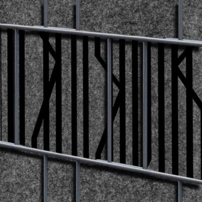 Florenz Lines – Einzelstreifen Dekor Design Vlies Sichtschutz für Zaun | 2,6 m × 19 cm | stilvoller Dekorstreifen für Doppelstabmattenzäune