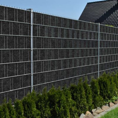 Milano (anthrazit) – Design-Vlies Sichtschutzstreifen für Doppelstabmattenzaun | Hochwertiges Vlies | Anthrazitgrau (ähnlich RAL 7021) | UV-beständig & wetterfest