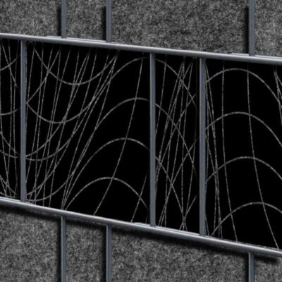 Florenz Wave – Einzelstreifen Design-Vlies Sichtschutz für Zaun | 2,60 m × 19 cm | Dekorativer Zaunstreifen mit modernem Wellen-Design